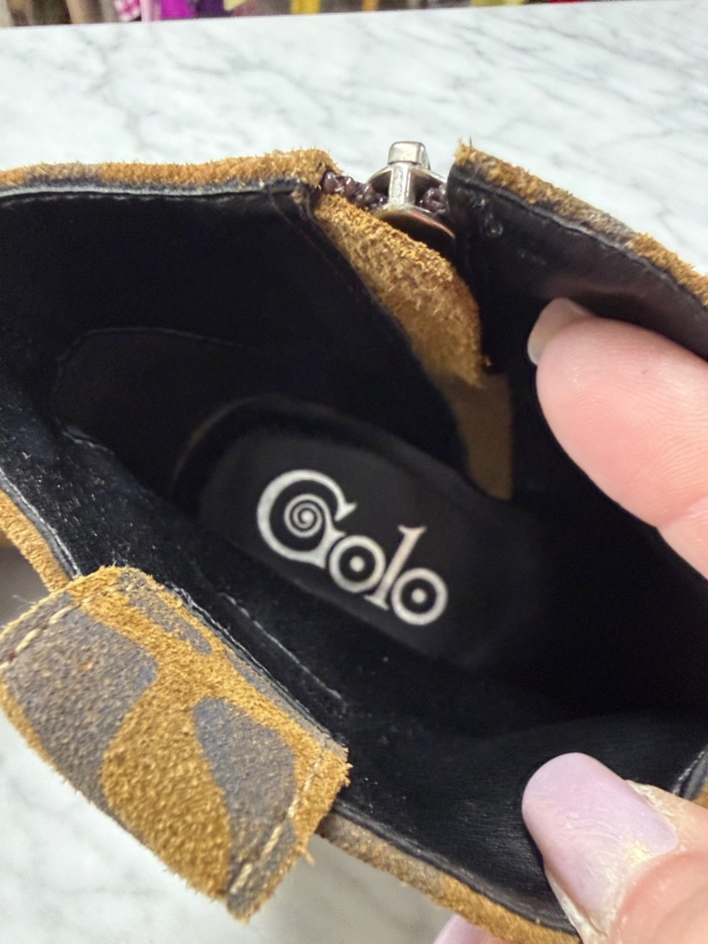 Golo Women's Leopard Suede Interior Zip Ankle Bootie Size 6 - Picture 7 of 11